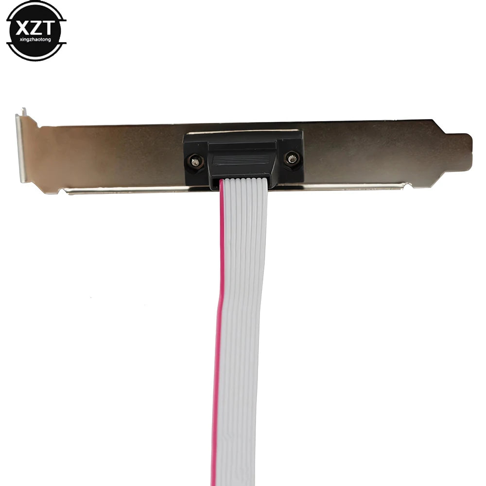 1pc Motherboard 9Pin Female to RS232 DB9 Pin Com Port Ribbon Serial Cable Connector Bracket with Cable
