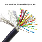 DB50 Solder-free Connector 50Pin Male Female Cable 1 Meter Double Shielded Solid Pin 3 Rows Terminal Block Board Extension Cord