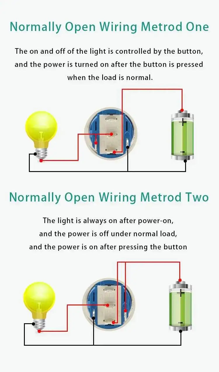 5pcs 12/16/19/22mm Metal Push Button Switch Power Waterproof IP65 Flat Circular Round LED Light Self-lock Reset 6V 12V 24V 220V