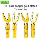 YYTCG Gold plated Banana Plug Connectors, Speaker plugs, audio screws, fork connectors, U and Y 1pcs/4pcs