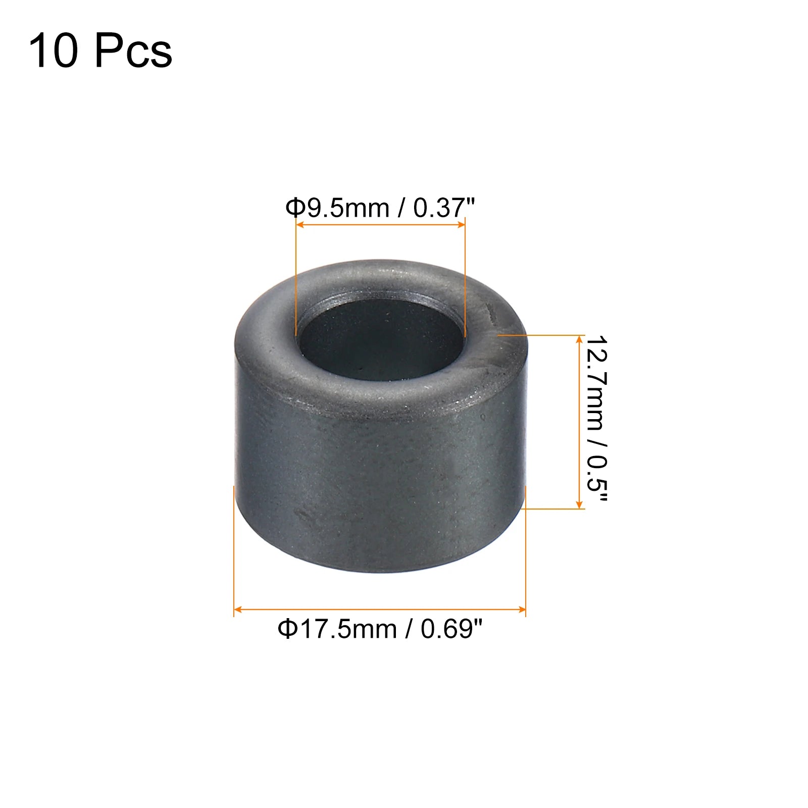 10Pcs 9.5-25mm OD Ferrite Toroid Core Transformer Inductor Coil Ring Black for EMI/RFI Filters Audio Transformers LED Lighting