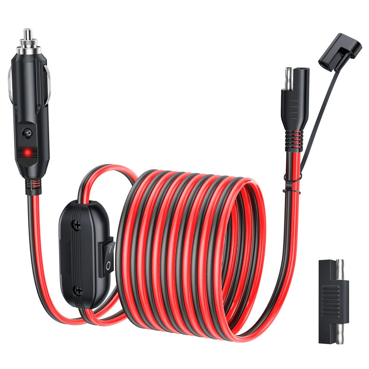 Anchtek 16AWG 12V Cigarette Lighter SAE Battery Charger Cable Quick Release Adapter With Switch For RV Solar Panels Motorcycle