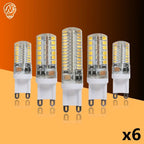 6pcs/lot G9 LED Lamp 7W 9W 10W 12W Corn Bulb AC 220V-240V SMD 2835 3014 Leds Lampada Led Light 360 Degrees Replace Halogen Lamp