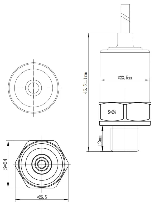 Coffee Machine Use Pressure Transmitter 5-12V 0.5-4.5V SS316L G1/4 Steam Pressure Transducer Sensor for Arduino and STM32