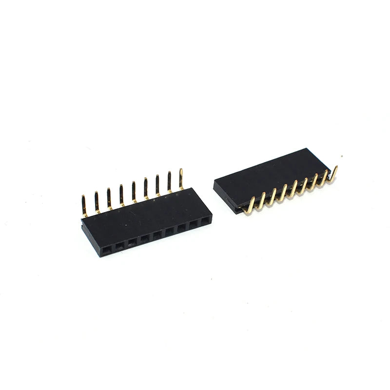 10pcs 2.54mm Right Angle Bent Single Row 90D PH8.5 3P 4P 5P  6P 7P 8P 40P Rohs Goldplated PCB Female Pin Header Socket Connector