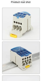 Din Rail Terminal Block UKK 80A/125A/160A/250A/400A Distribution Box One In Several Out Unipolar Junction Box Wire Connector