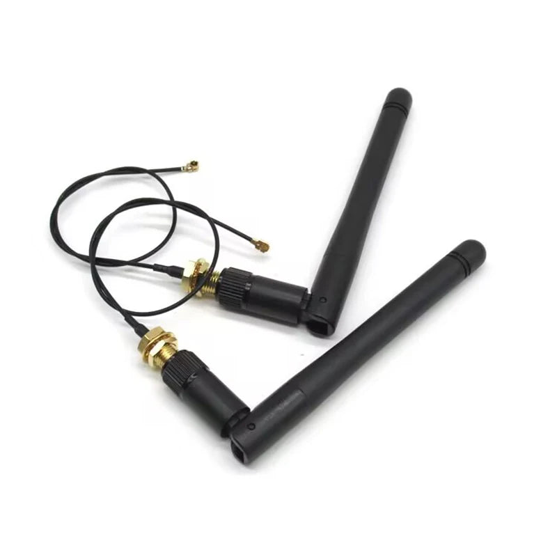 2PCS 2.4GHz Folded  Bluetooth ZigBee Antenna 3dBi with U.FL I-P-E-X-1 to SMA Connector 15cm For ESP8266 ESP32 WiFi Module