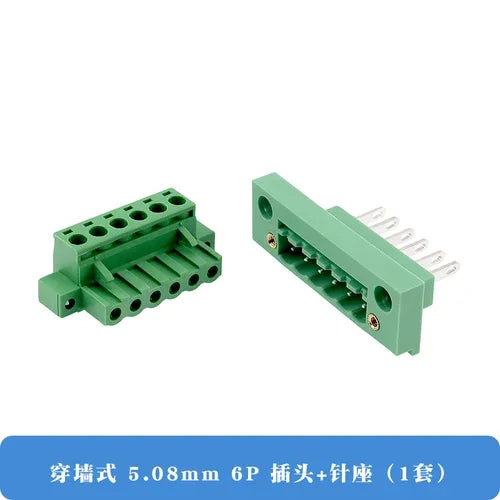 Pluggable Through-Wall Green Terminal Block 2EDGWB-5.08MM With Screw Fixed Panel 2P3P4P-12P