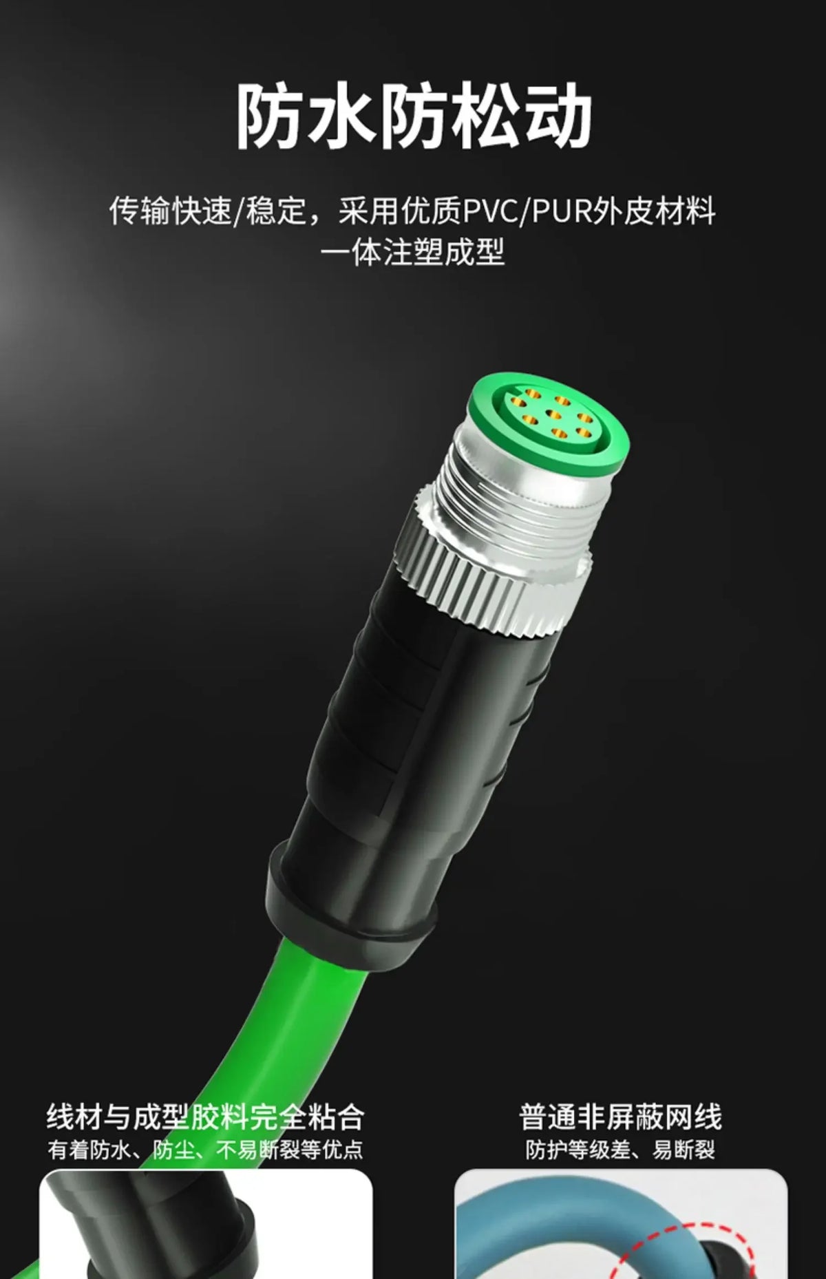 Waterproof M12 to RJ45 Network Line ip67 CAT7/CAT6A RJ45 to 4Pin 8Pin A/D/X Type Encoded Connector Cable Double Shielded Wire