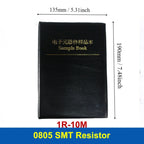 4250PCS 0805 SMD Resistor Book Kit 1% High Precision 1Ω-10MΩ 170 Values Sample Resistor Book for Electronics Repair DIY