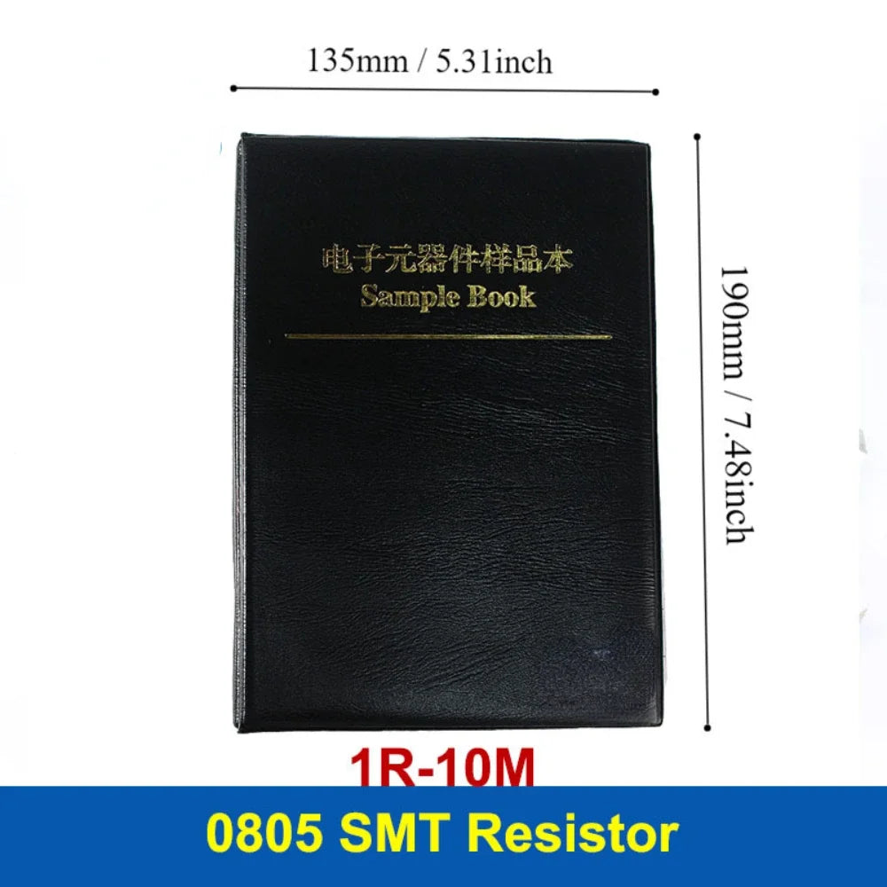 4250PCS 0805 SMD Resistor Book Kit 1% High Precision 1Ω-10MΩ 170 Values Sample Resistor Book for Electronics Repair DIY