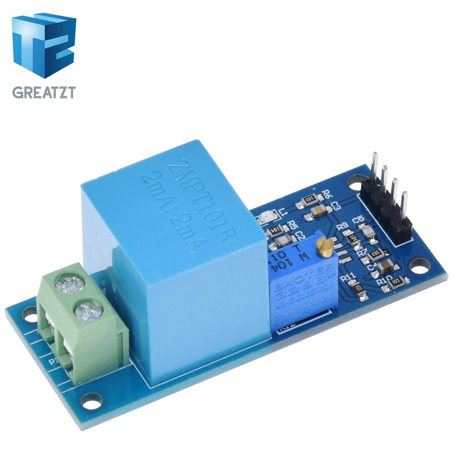 GREATZT Active Single Phase Voltage Transformer Module AC Output Voltage Sensor for Arduino Mega ZMPT101B 2mA