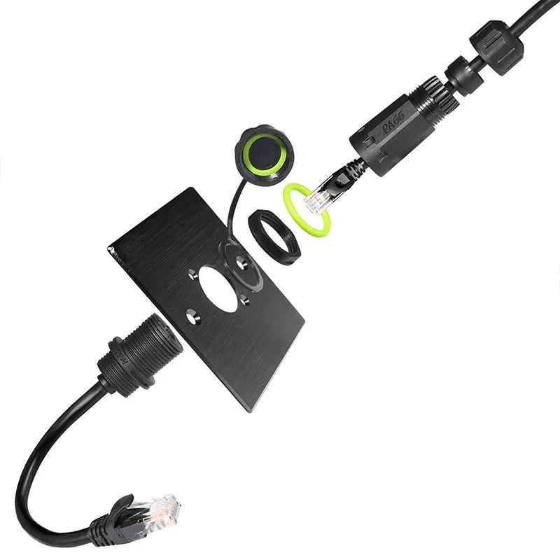 Outdoor Waterproof RJ45 CAT6 Network Cable Connector Joint M20 IP68 Breeding Intelligent Equipment Network Plug with Wire 1pc