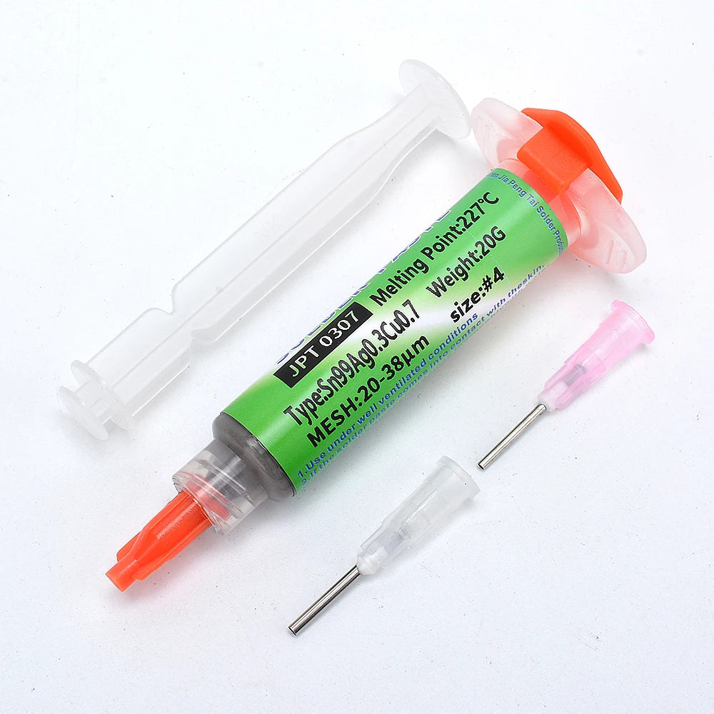 Lead Free High-Temperature Solder Paste Sn99 Ag0.3 Cu0.7 Needle Tube, Mobile Phone USB Socket Repair, LED Soldering