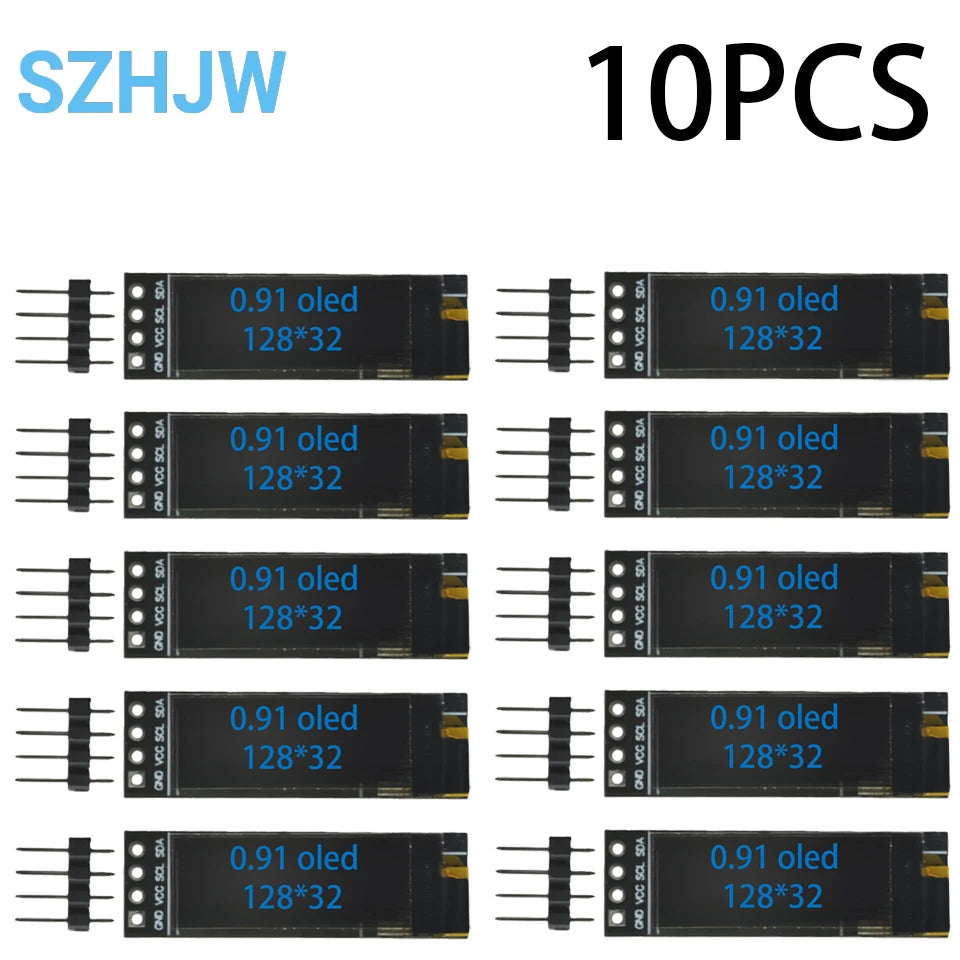 0.91 Inch 128x32 IIC I2C White / Blue OLED LCD Display DIY Module SSD1306 Driver IC DC 3.3V 5V for Arduino