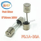 Glass Fuse  5*20MM 6*30MM  100PCS/LOT 250V 0.1A 0.2A 0.3A 0.5A 1.25A 1.5A 3.15A 6.3A 1A 2A 3A 4A 5*20 5X20  Fast Blow