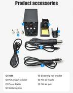 JCD 2 in 1 Digital Soldering Station Hot Air Gun Solder Iron SMD BGA Rework Desoldering Welding Repair Tools 760W 220V 110V 8586