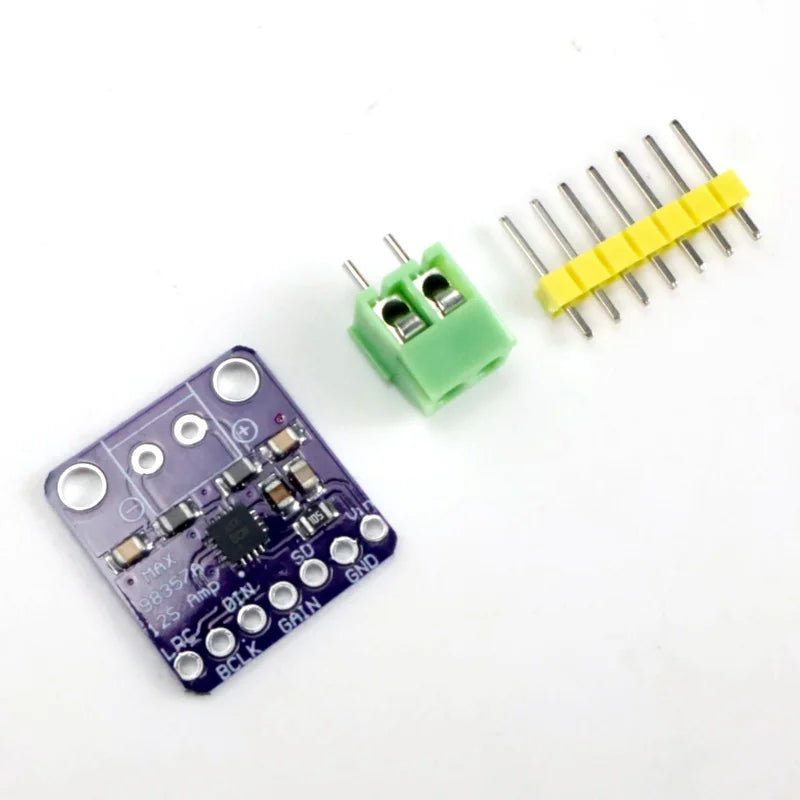 1-10pcs MAX98357A I2S Audio Amp Module (Purple Board) Large Chip No Soldered Pin Header for ESP32 Raspberry Pi