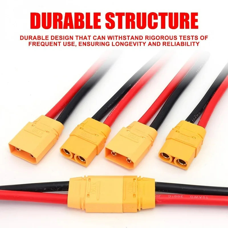 XT90 Male Female Conversion Plug Connection Cable With 10AWG Silicone Extension Lead Wire Battery RC Planes Car Accessories