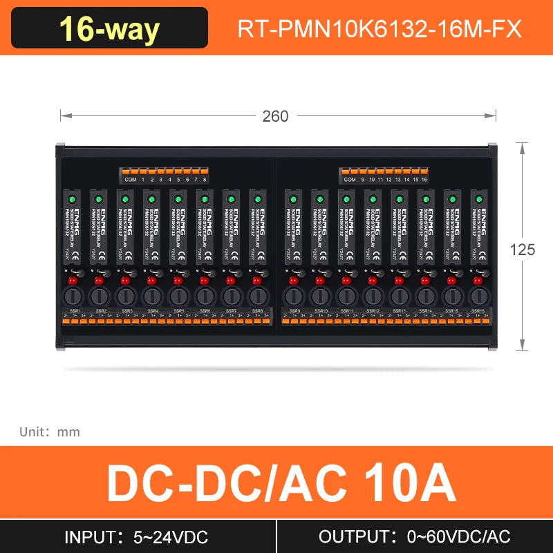 ENMG solid state optical isolated contactless 5~24Vdc Screw Inline relay 0-60V AC/DCdual-us module plc dc amplifier board module