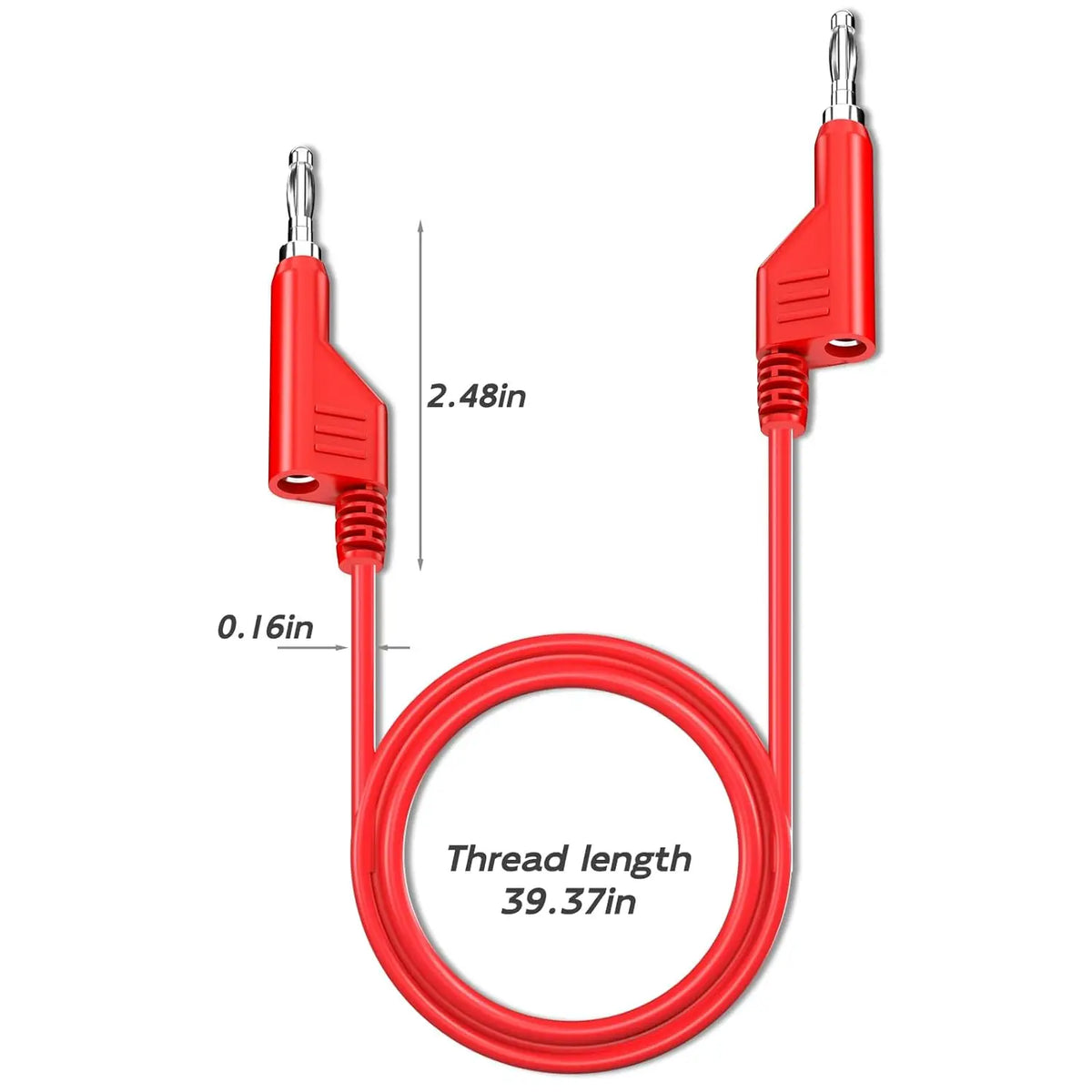 2pcs Banana to Banana Plug Test Lead Set, 4mm Stackable Banana Plug Wire Test Cable Lead for Multimeter, Electrical Test Wire