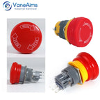 16mm Plastic Emergency Stop Switch Latching Self-locked 1NO1N Red Mushroom Head Electrical Control Push Button Switch VaneAims