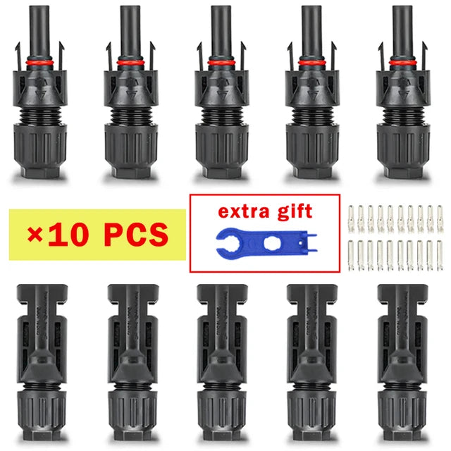 400/200/100/40/20/10 Pcs Photovoltaic Solar Connector Kit 1000V 30A Panel Solor Connectors for PV/MC Cable 2.5/4/6mm2