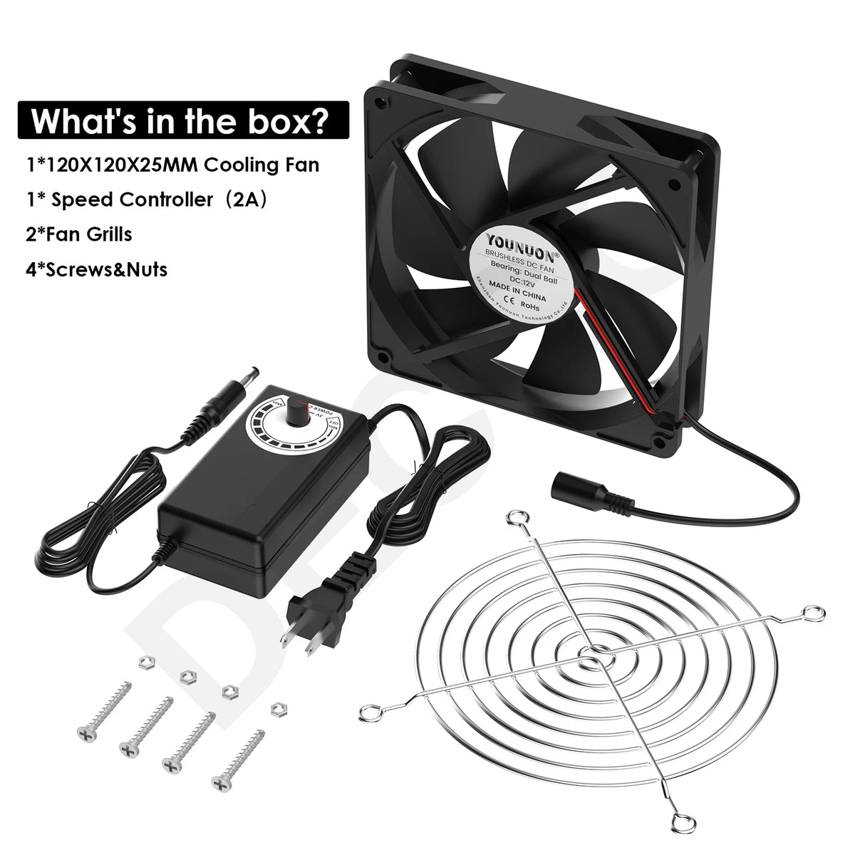 120mm 3000RPM Fan Cooling With Controller 12cm 12V 220V Btc Machine Chassis Workstation Cabinet Radiator Server Fan