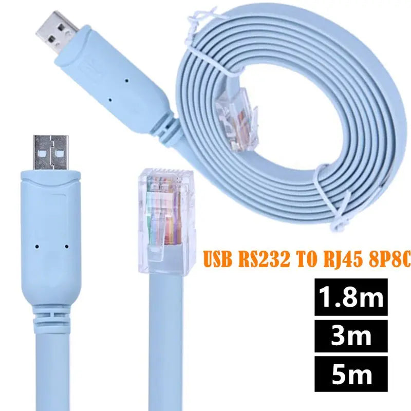 1m-5m USB RS232 to RJ45 8P8C Serial Control Cable USB to RJ45 Serial CONSOLE Debugging Cable FTDI FT232R+ZT213 chip/CH340 chip