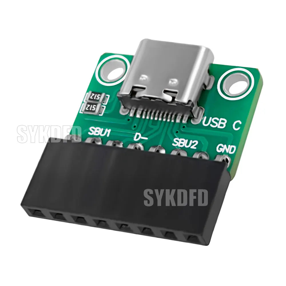 USB 3.1 Type C Connector 16 Pins Type-C Female Socket Receptacle Adapter Type-C 16Pin Adapter Board 8pin 512  Dual Resistor 5.1K