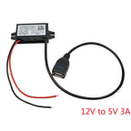 12V to 5V 3A15W DC DC Step Down Buck Converter Power Supply Module Type-C Adapter Male Female Micro USB Mini USB for Car ROHS CE