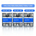 SSR Solid State Relay 10A 25A 40A 60A 80A 100A 120A Single Phase Control Relay DC TO AC DC TO DC AC TO AC