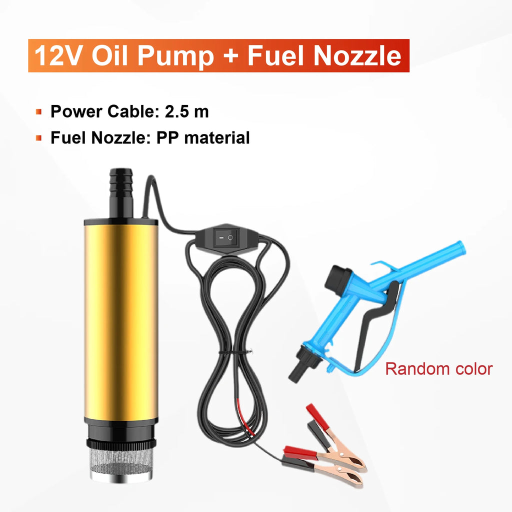 Diesel Fuel Transfer Pump 12V/24V Portable Self-Priming DC Pump with Clamps for Car Use Portable Diesel Transfer Pump High Flow