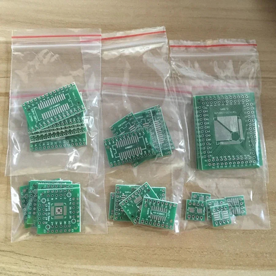 30PCS PCB Board Kit SMT To DIP Adapter Conversion Board Diy Electronic Assorted Set FQFP32 QFN48 SOP8 16/24/28 PCB
