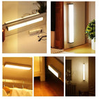 Runtowo 2pcs LED Motion Sensor Light Wireless Night Light Rechargeable Light Cabinet Wardrobe Staircase Backlight For Kitchen
