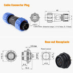 WEiPU SP13 Plastic M13 Waterproof Circular Power Plug Socket Wire Joint Connector 2 3 4 5 7 9Pin for Solar Audio Visual System