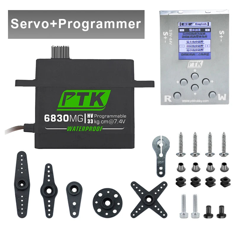 PTK servo Metal gear 20Kg 30Kg 35Kg 40Kg High speed servo Digital servo fixed wing servo 1/8 1/10 RC car programmable servo