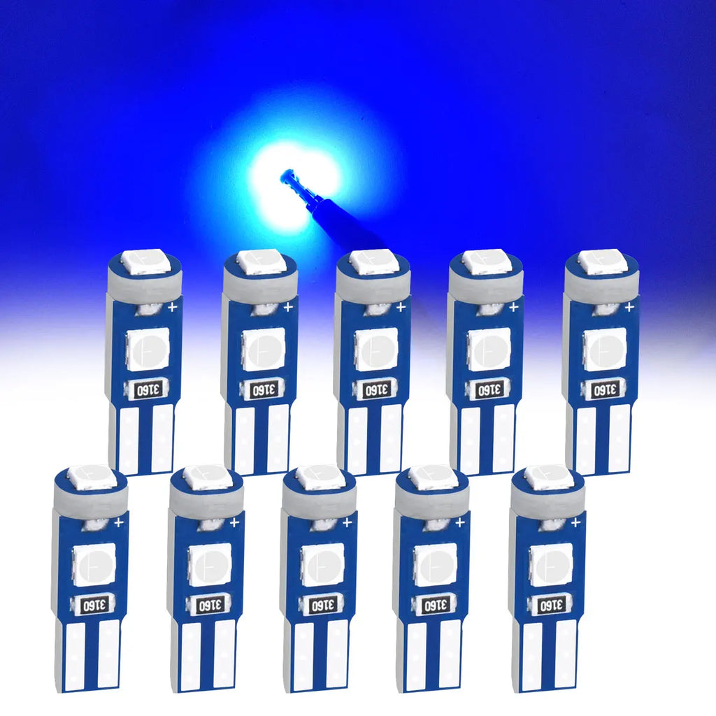 Ultra Bright T5 W1.2W W2.3W 3030 3Chipsets LED Small Bulbs 12V White/Ice Blue/Pink/Yellow/Red for Car Panel and Instrument Light