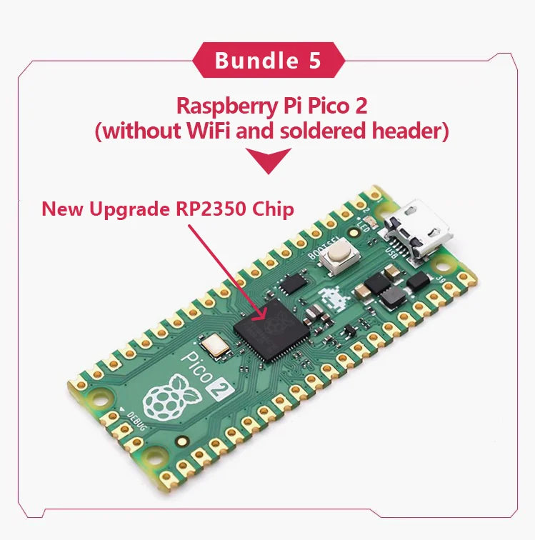 Original Raspberry Pi Pico/2, Pico with Wireless WiFi Development Board, Pico or Pico H with Pin Header, Support MicroPython/C++