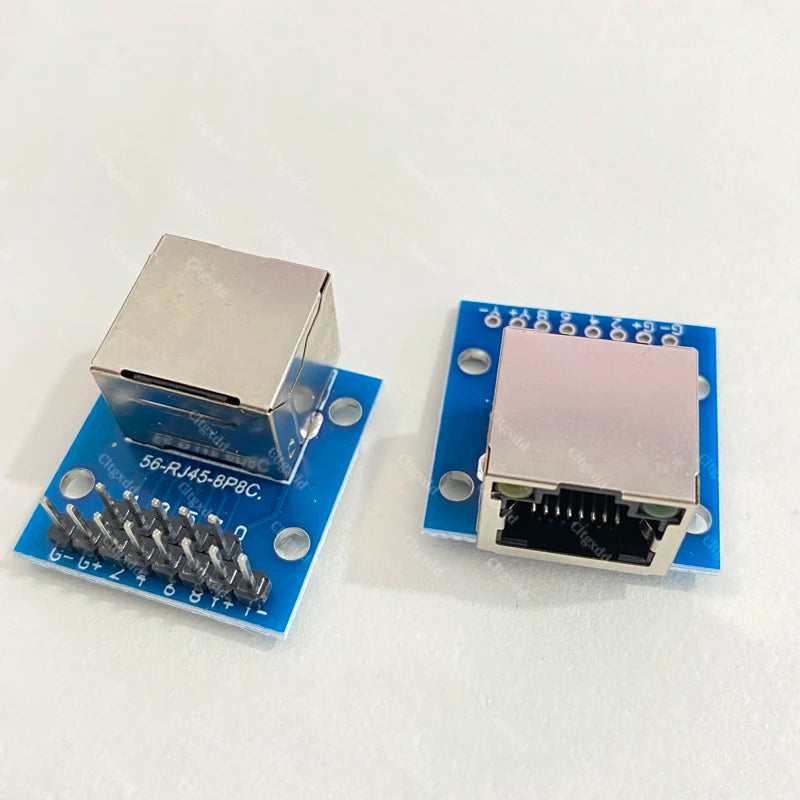 1PCS RJ45 8P8C Female Breakout Board 2.54mm Pin Header Adapter Shielded RJ45 Socket Terminal Test Board For Ethernet Network