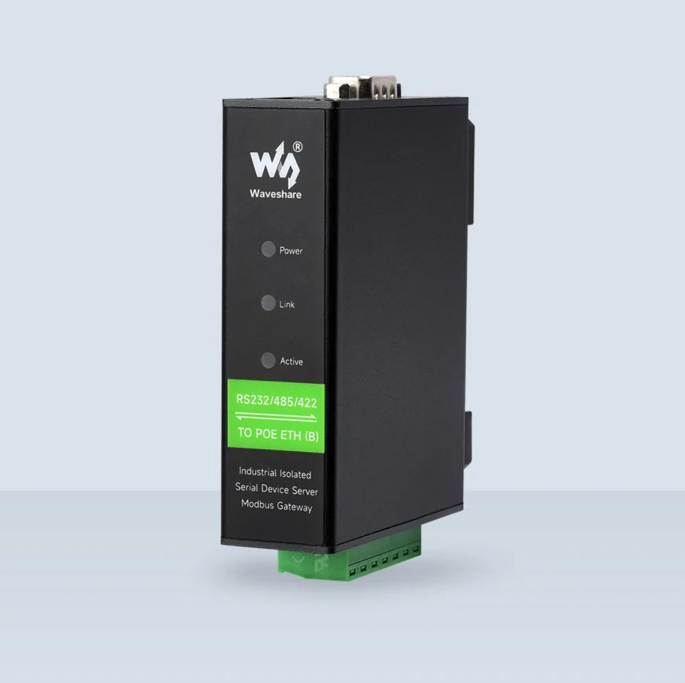 Rail Mount Serial Server Modbus gateway RS232 RS485 RS422 to RJ45 Ethernet Module TCP/IP to serial, POE Optional