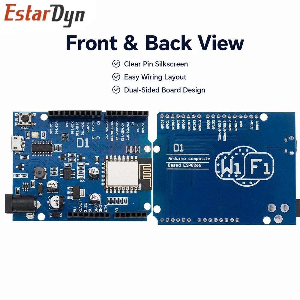 Estardyn ESP8266 WiFi Shield WeMos D1 ESP-12F ESP-12E Expansion Board Module for Smart Home IoT Programming