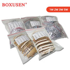 300PCS 150PCS 1W 2W 3W 5W 5% Resistor Kit 30values X 10PCS Carbon Film Resistance 0.1-750 ohm Set 1k-820K 30values X 5PCS