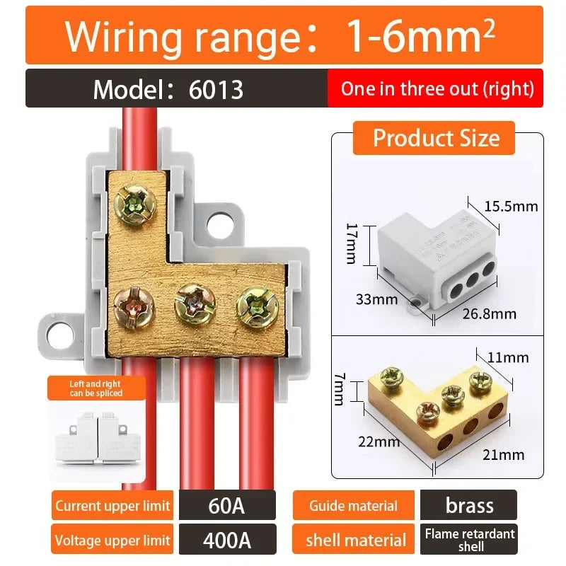 5/10PCS T-type High power branch terminal wire terminal Quick Junction Box Terminal Block Electric Cable CONNECTORS  copper