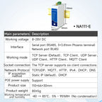 Ethernet Serial Sever RS485 to RJ45 Rail Industrial Standard AC/DC/POE Data Transmission Transceiver CDEBYTE NA111 Series