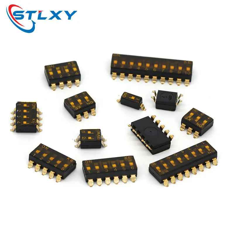 5pcs Slide Type Switch Module 1 2 3 4 5 7 8 10PIN /1.27/2.54mm Position Way SMD/DIP Pitch Toggle Switch Snap Switch Dial Switch