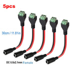 DC 5.5mmx2.1mm Screw Terminal Block Adapter Power Extension Cable DC to 2Pin Solderless Connector Replacement Repair Supply Cord
