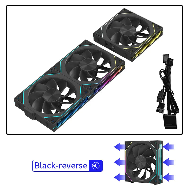 Coolcirc 120mm Modular Wireless Splicing 12CM PC Case Cooling Fan ARGB Infinite Mirror For Computer 120 240 360 Water Cooler