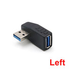 90 Degree Left Right Up Down Angled USB 3.0 A Male to Female Extension Connector Adapter for Laptop PC USB Chargers Converter