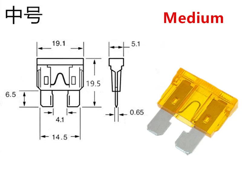 100-10 Pcs,miniature M2 Small Medium Car Fuses Automotive Blade Type Fuse 1a 2a 3a 5a 7.5a 10a 15a 20a 25a 30a 35a 40a 50a